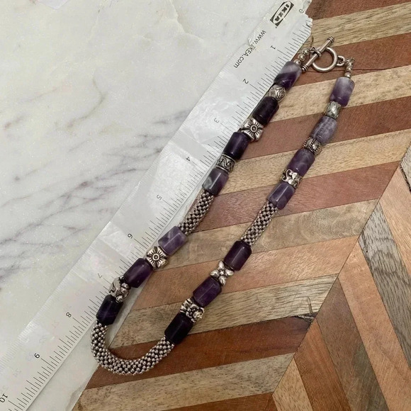 Vintage - Handmade Amethyst and Silver Bead Necklace - Picture 4 of 4